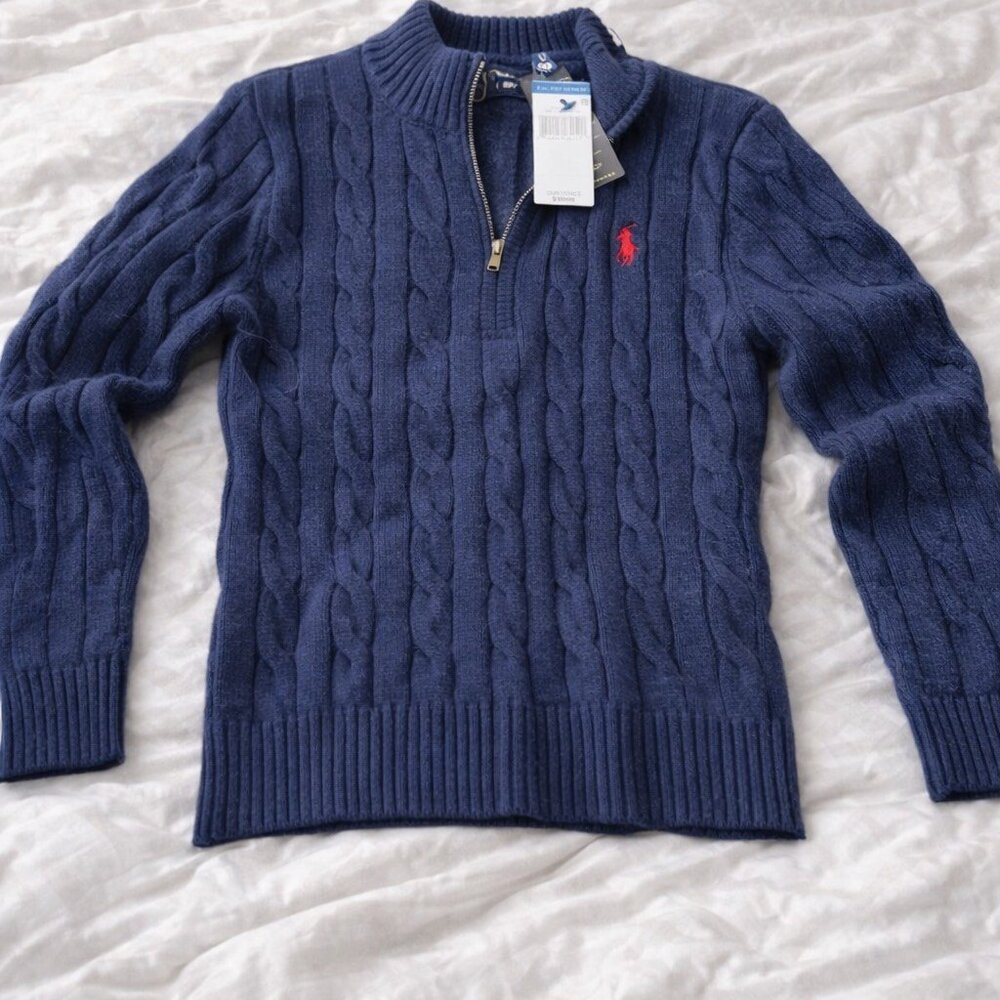 Ralph Lauren Polo Navy Blue Quarter Zip Sweater